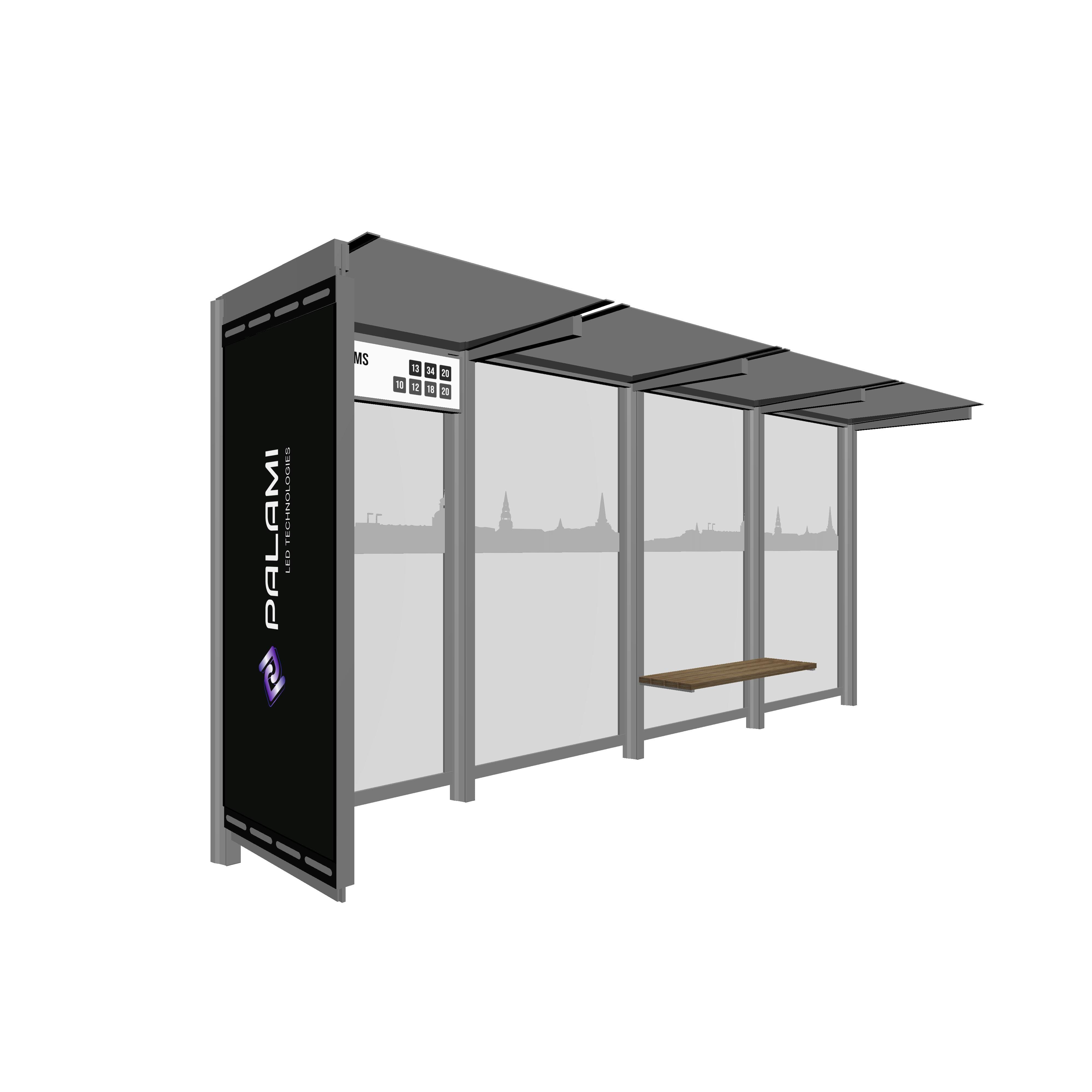 Bus Shelter (L/XL) Side Section LED Display by PALAMI Group - High-Visibility Outdoor Advertising Display