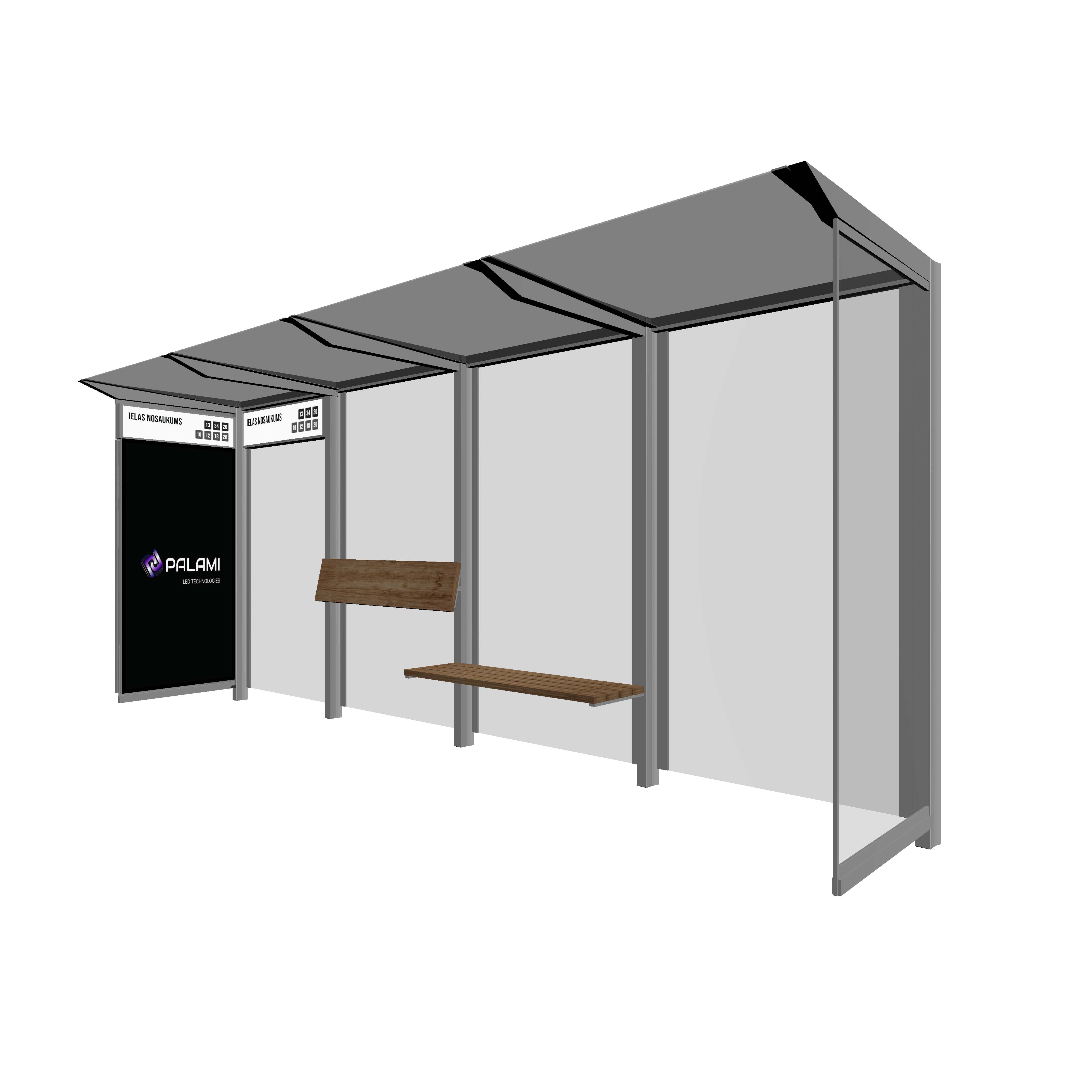 Bus Shelter (L/XL) Side Section LED Display by PALAMI Group - High-Visibility Outdoor Advertising Display