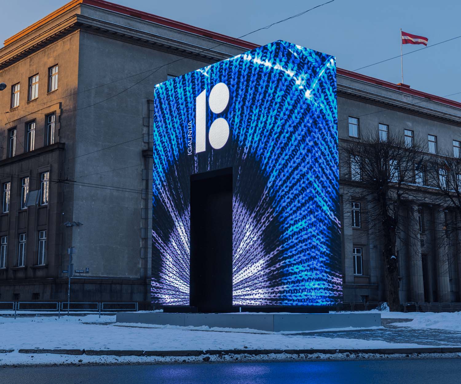 PALAMI Group LED Display Object Goda Varti Right Side View On Street