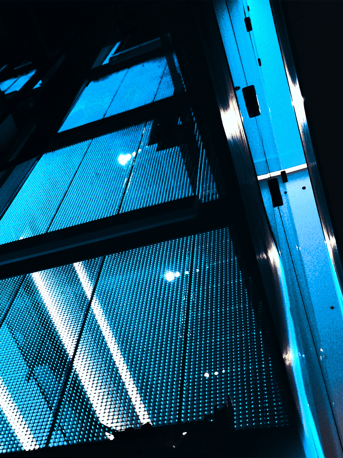 PALAMI Group Transparent LED Media Window Displaying Video Content Mobile Resolution