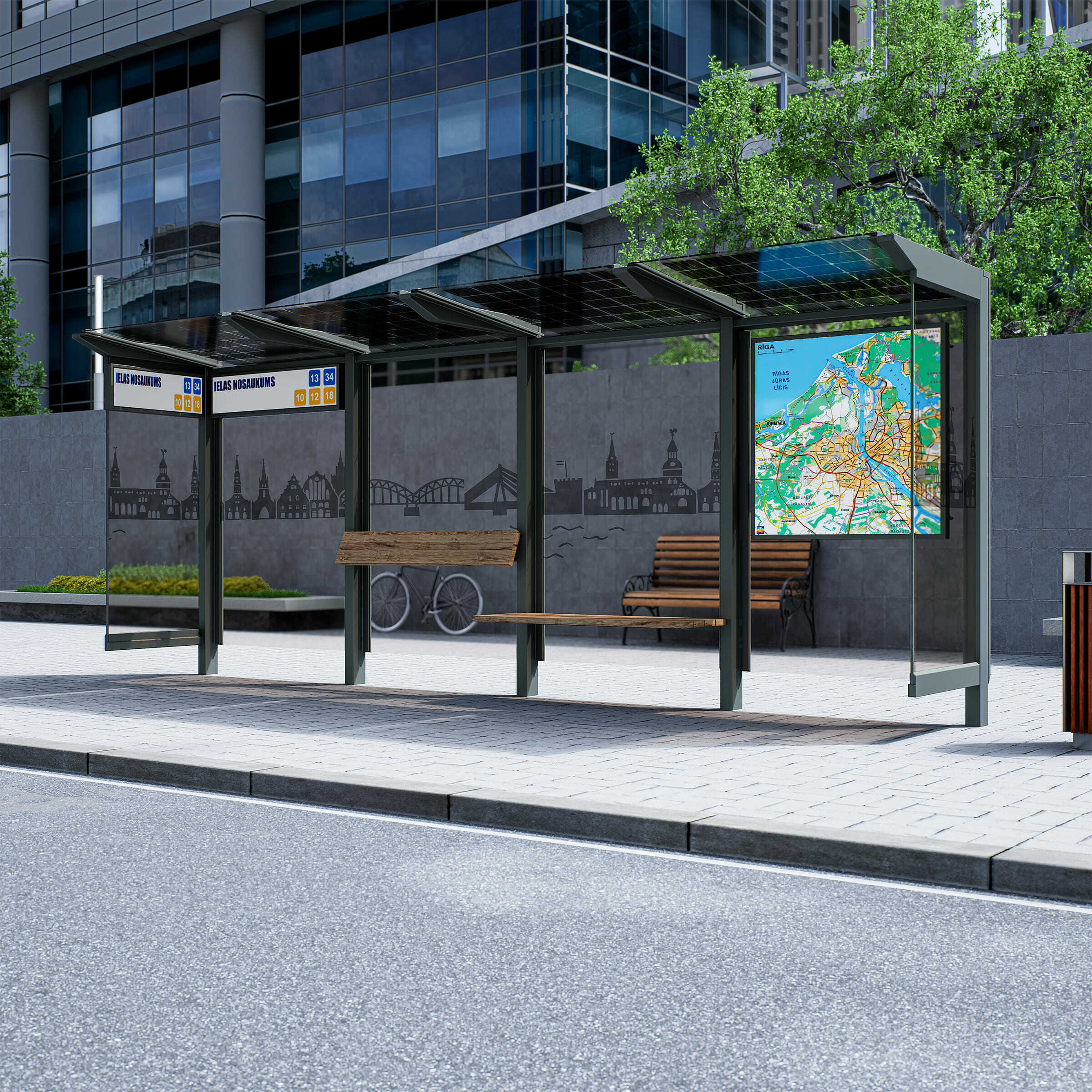 Bus Shelter M-Size by PALAMI Group - Mid-Size Durable Outdoor Advertising Shelter