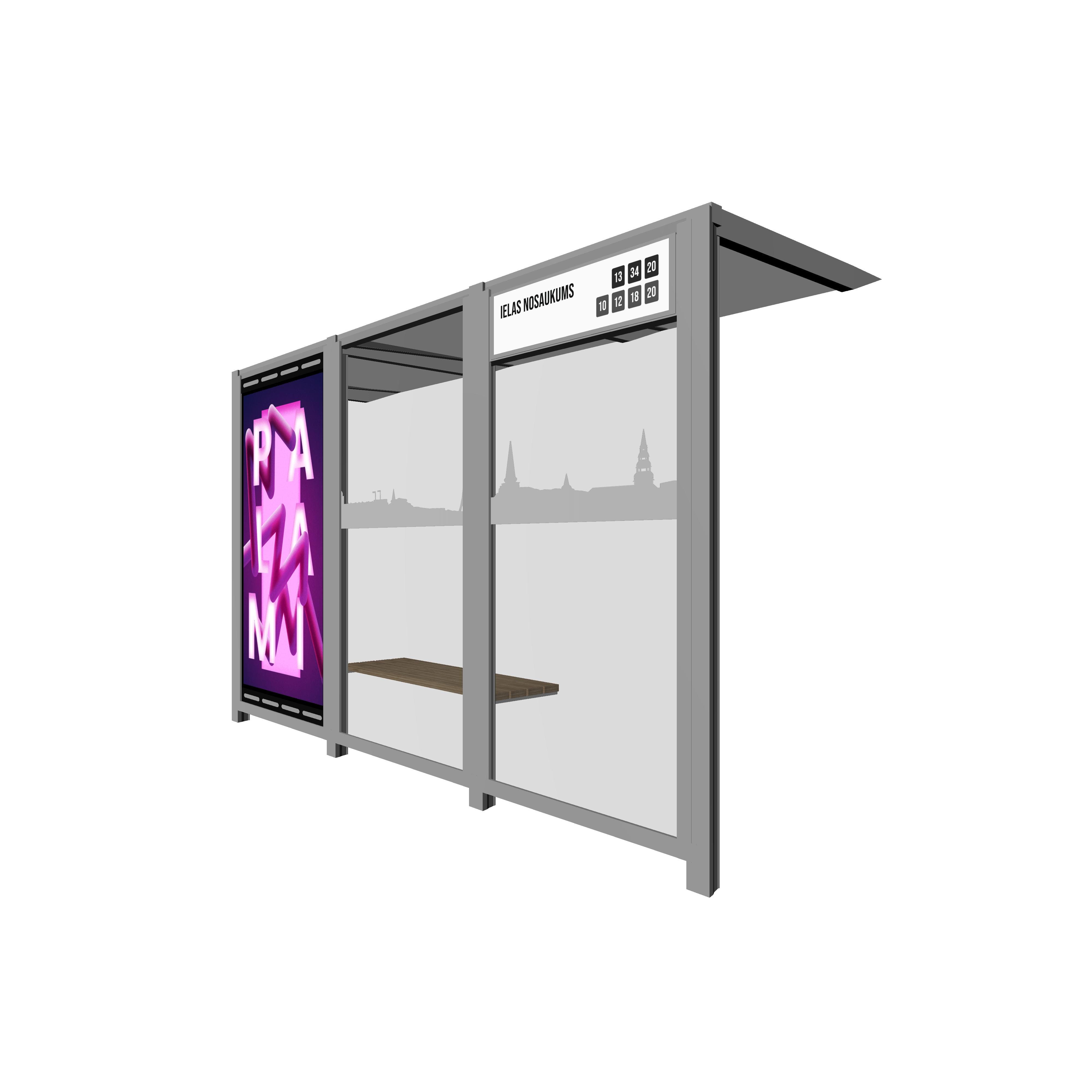 Bus Shelter RIGA Rear Section LED Display
