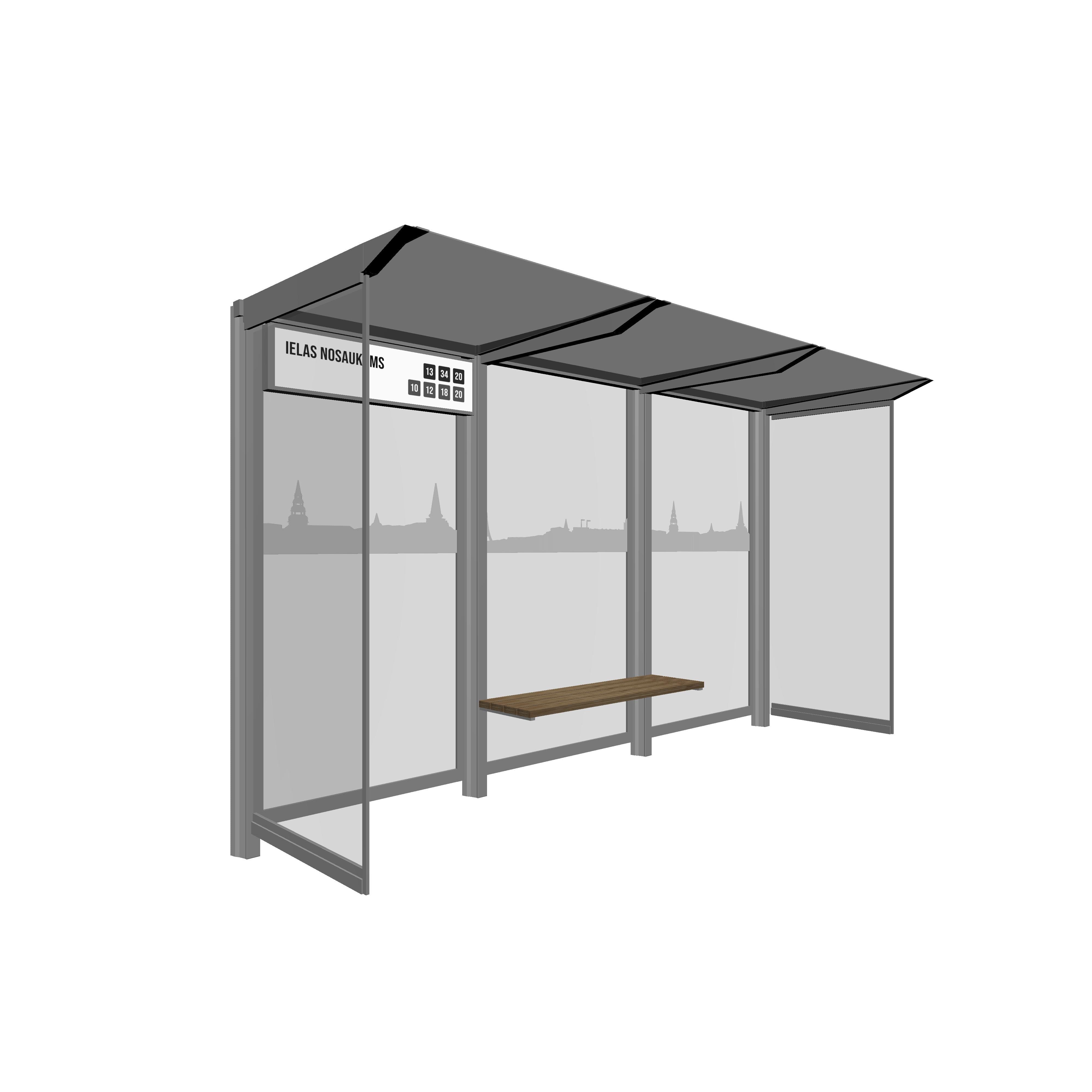 Bus Shelter RIGA L Side Section Glass