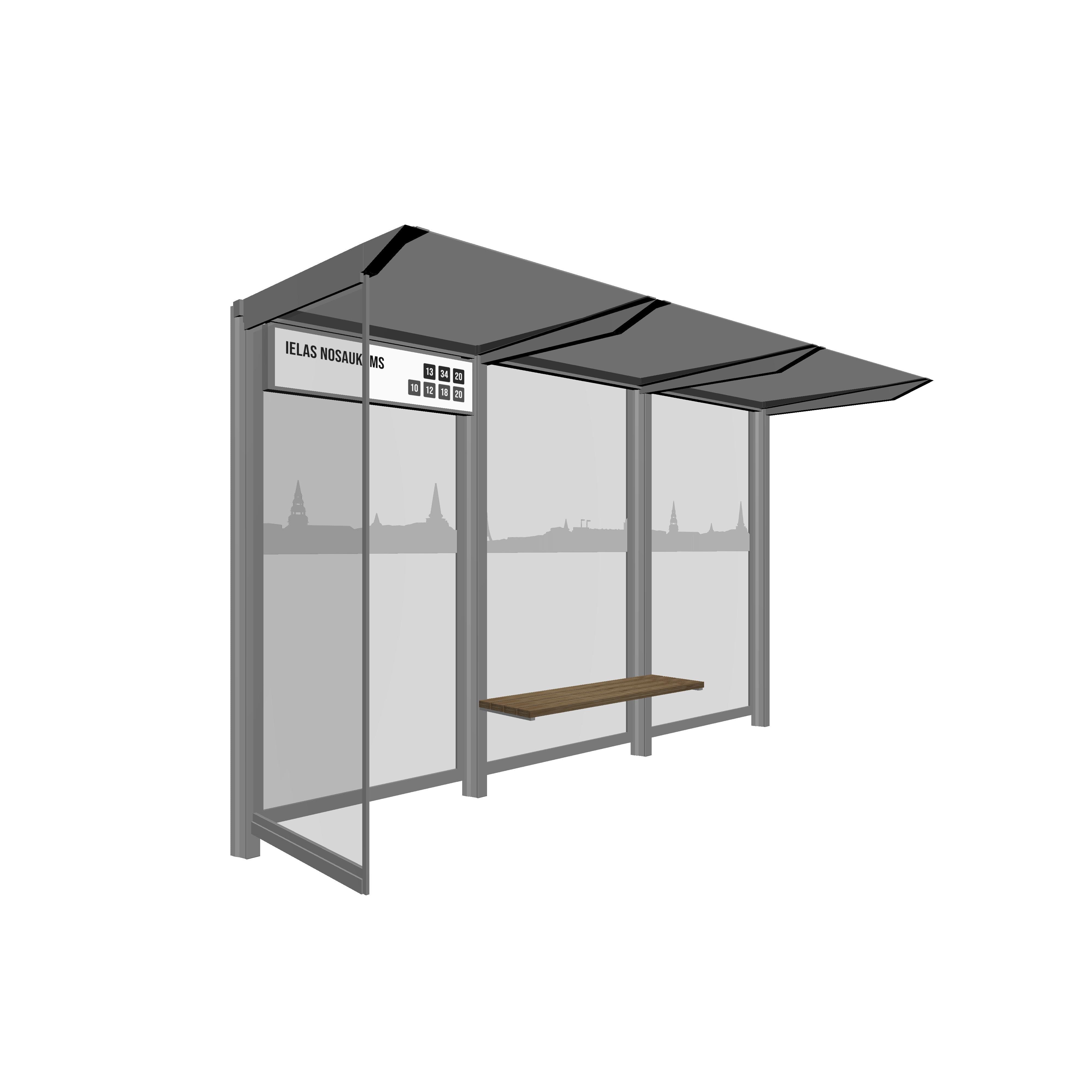 Bus Shelter RIGA L Side Section Glass