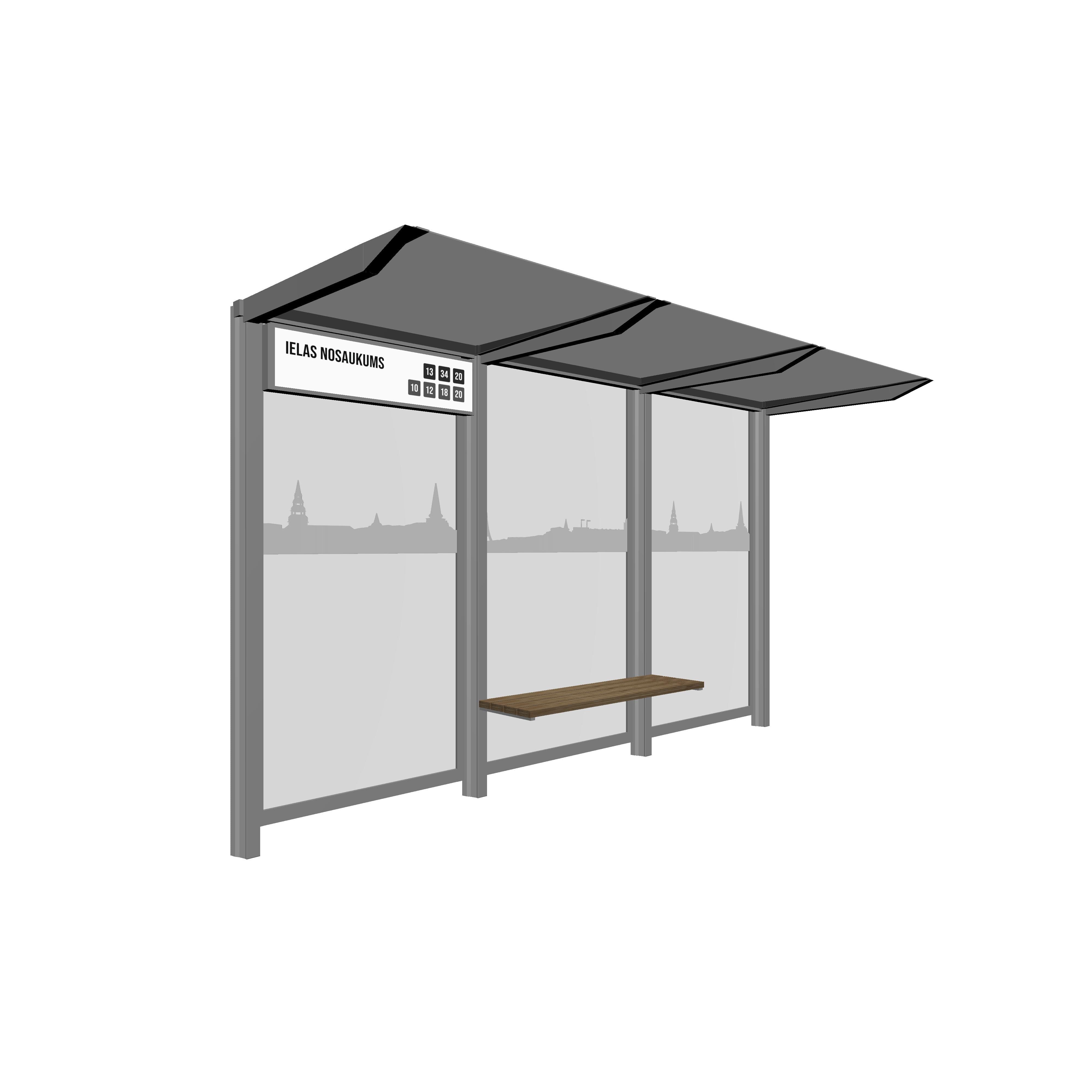 Bus Shelter RIGA L Side Section Glass