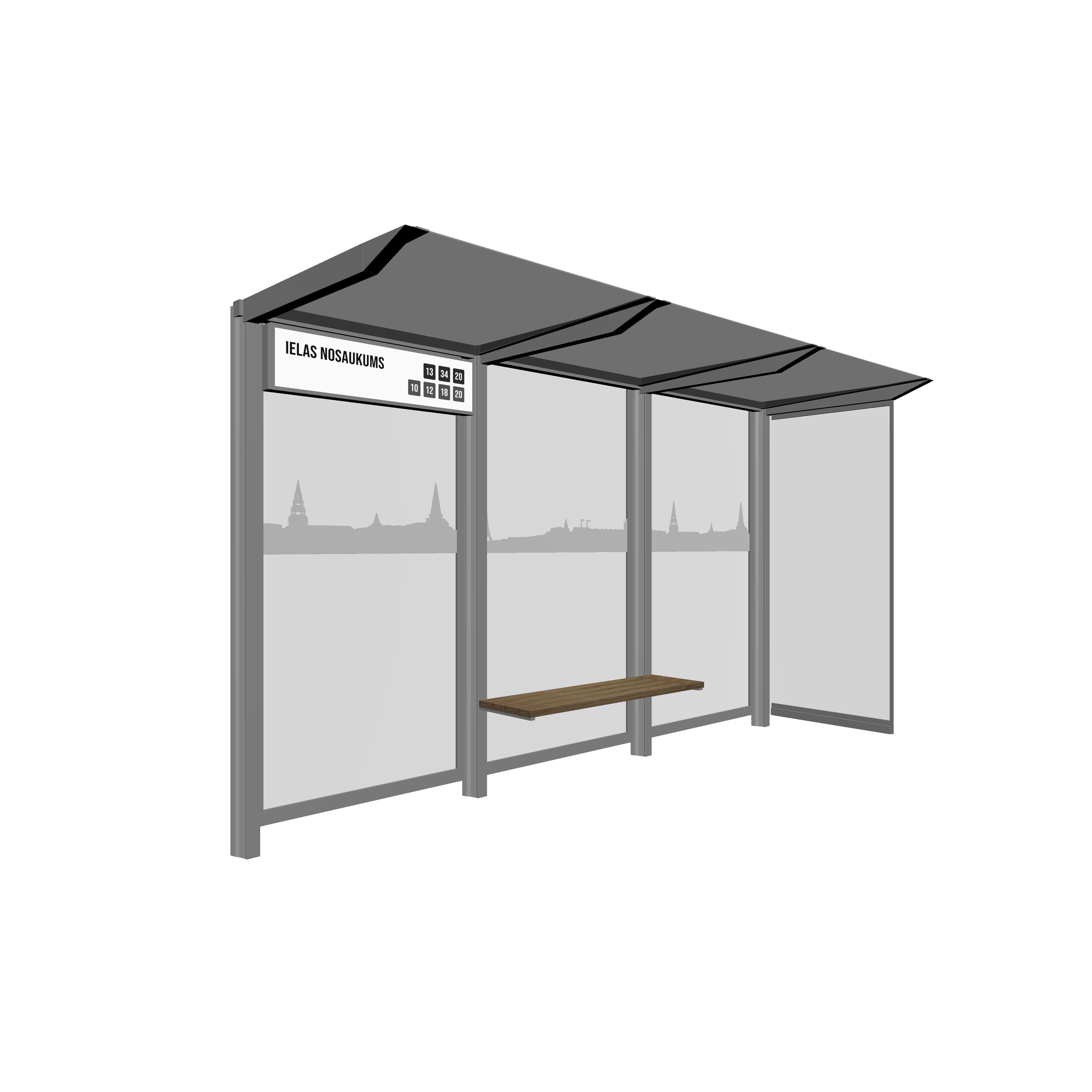 Bus Shelter RIGA L Side Section Glass