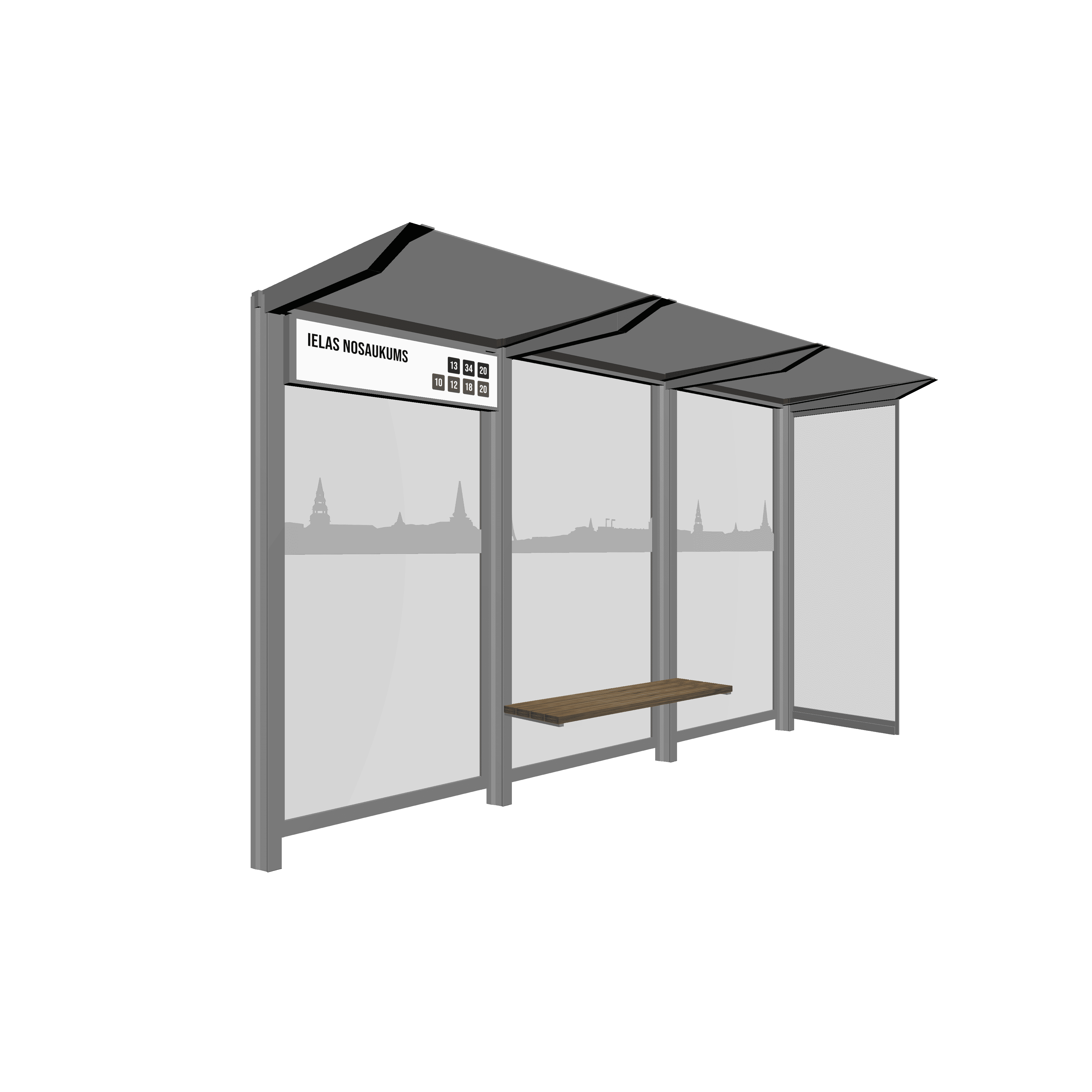 Bus Shelter RIGA (S/M) Side Section Glass