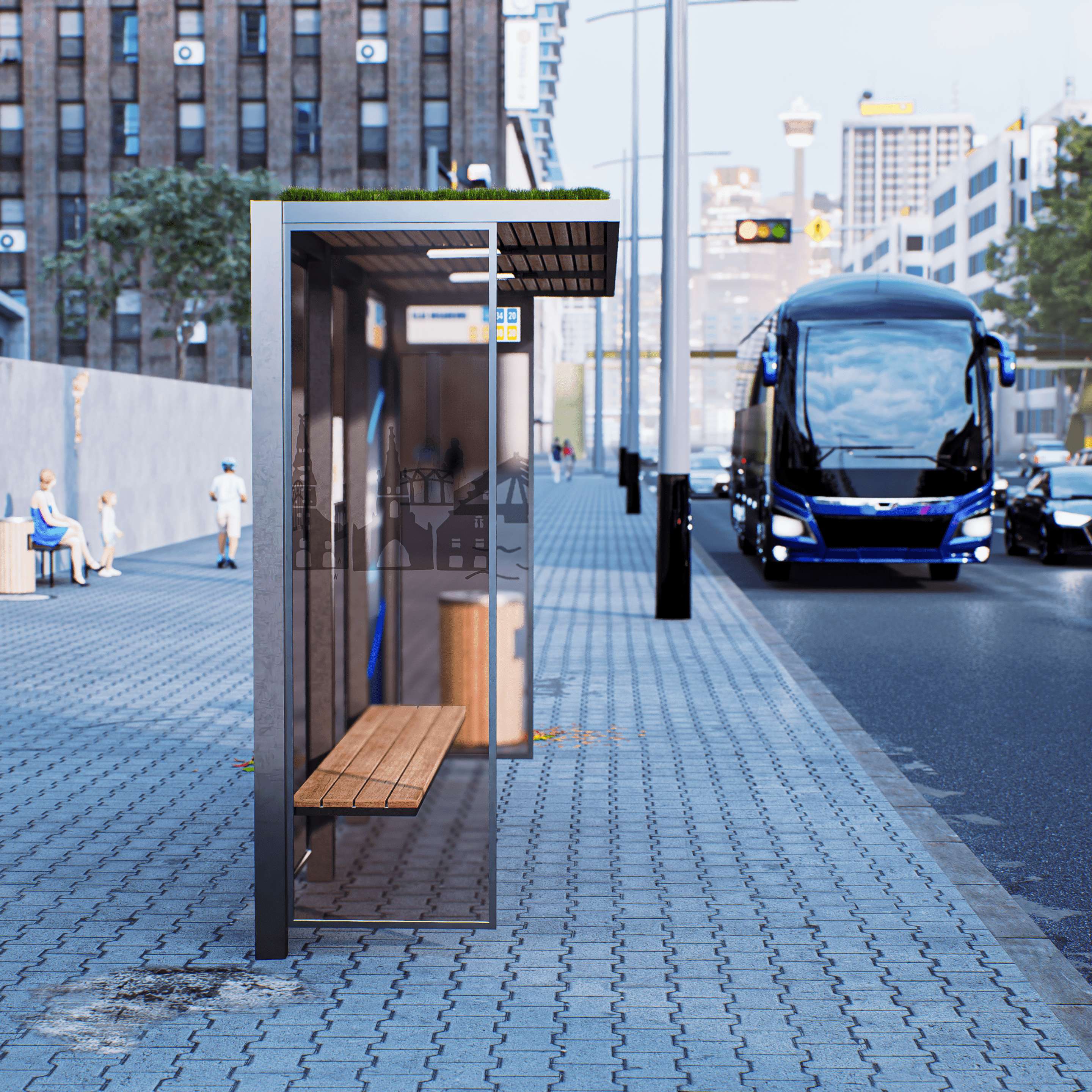 Bus Shelter S-Size - Compact Outdoor Advertising Display