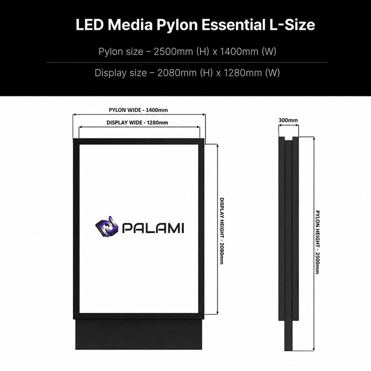 Tótem LED multimedios tamaño S