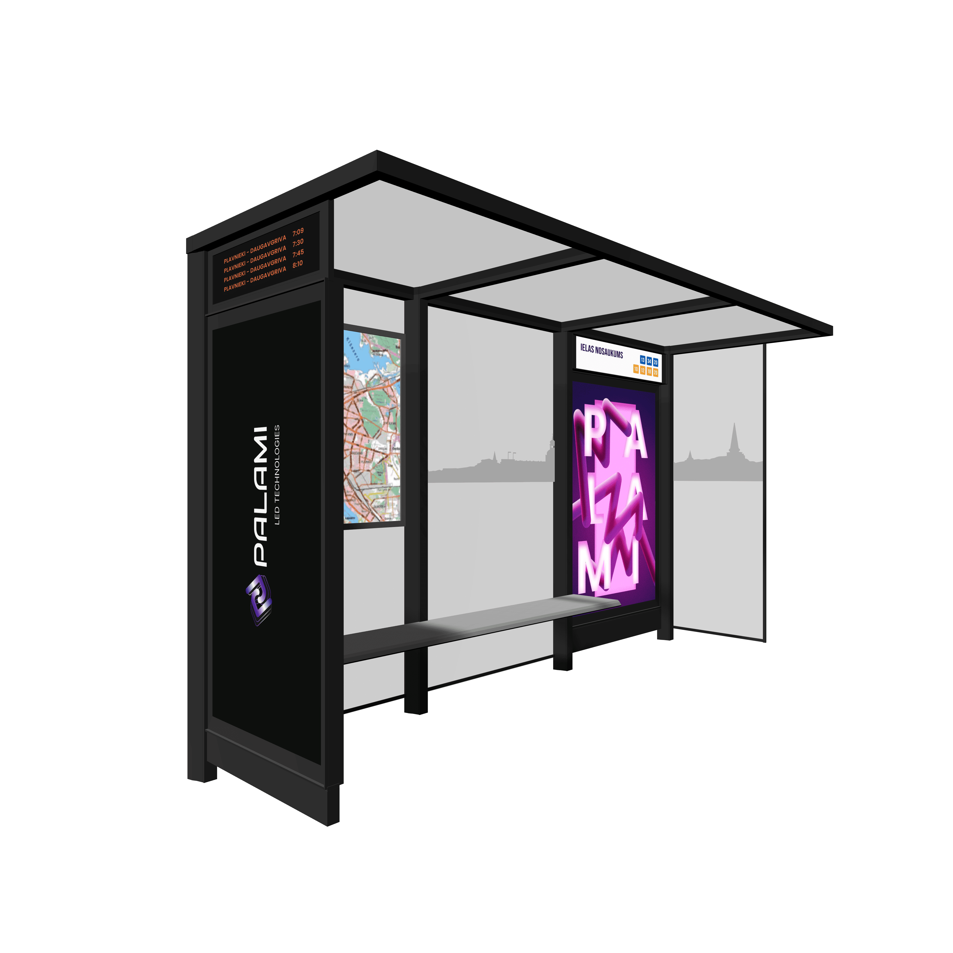 Bus Shelter OSLO S-Size With Compact Design By PALAMI Group