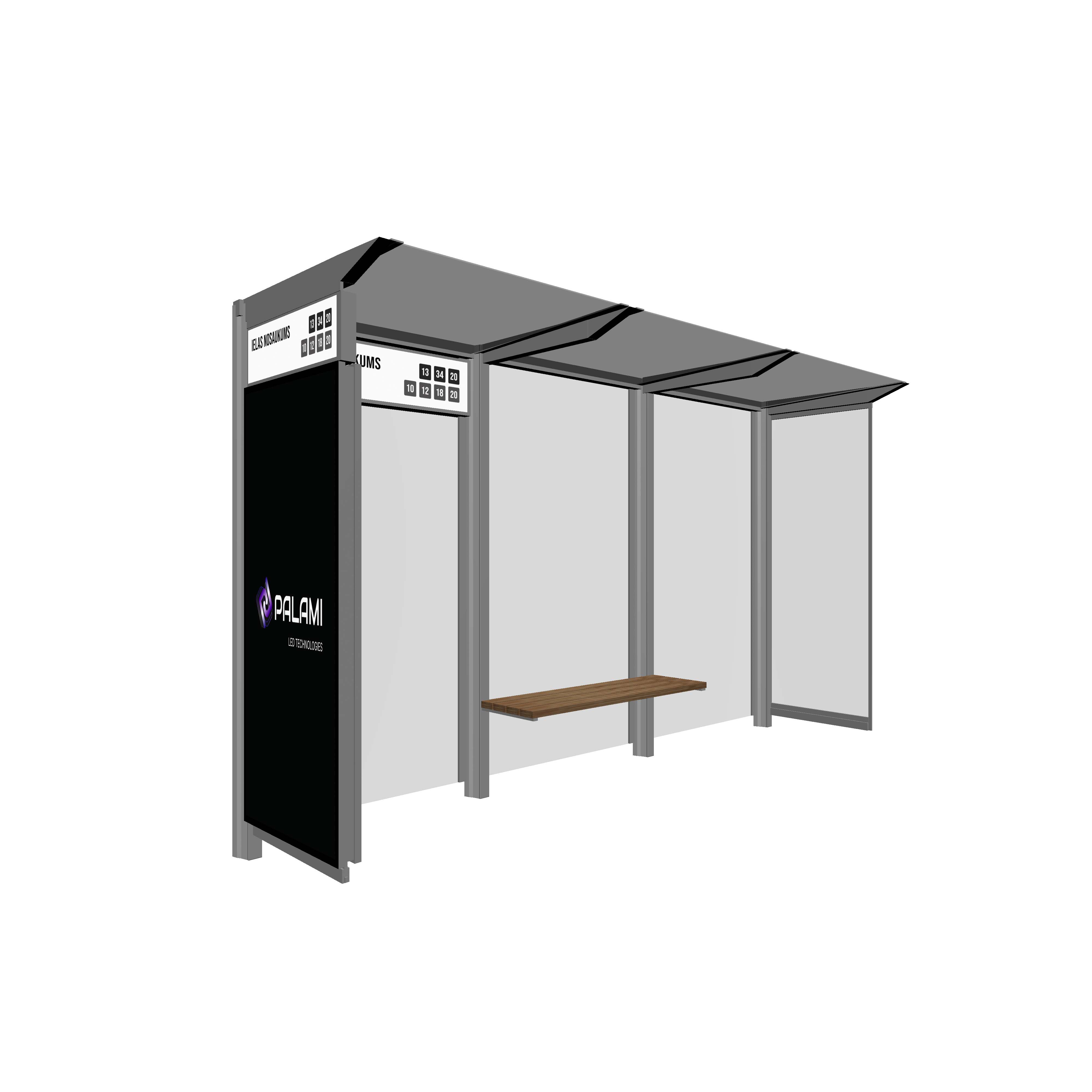Bus Shelter RIGA (S/M) Side Section LED Display by PALAMI Group