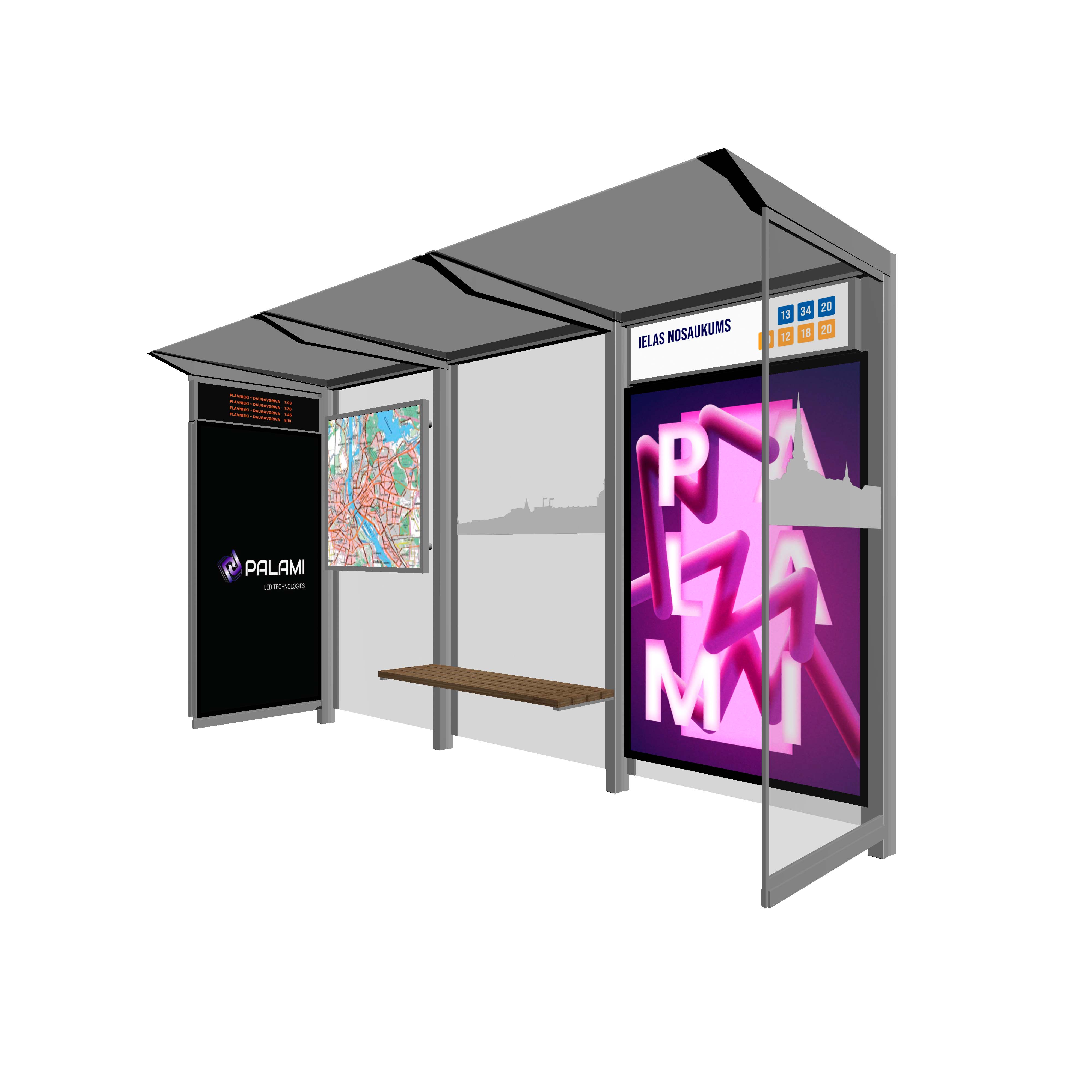 Bus Shelter RIGA L-Size with large design by PALAMI Group