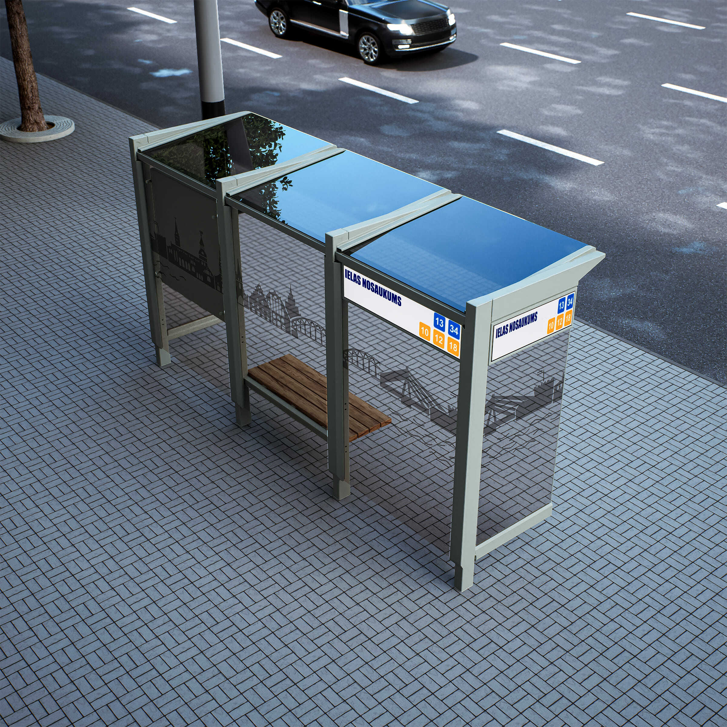 Bus Shelter RIGA S-Size With Compact Design By PALAMI Group