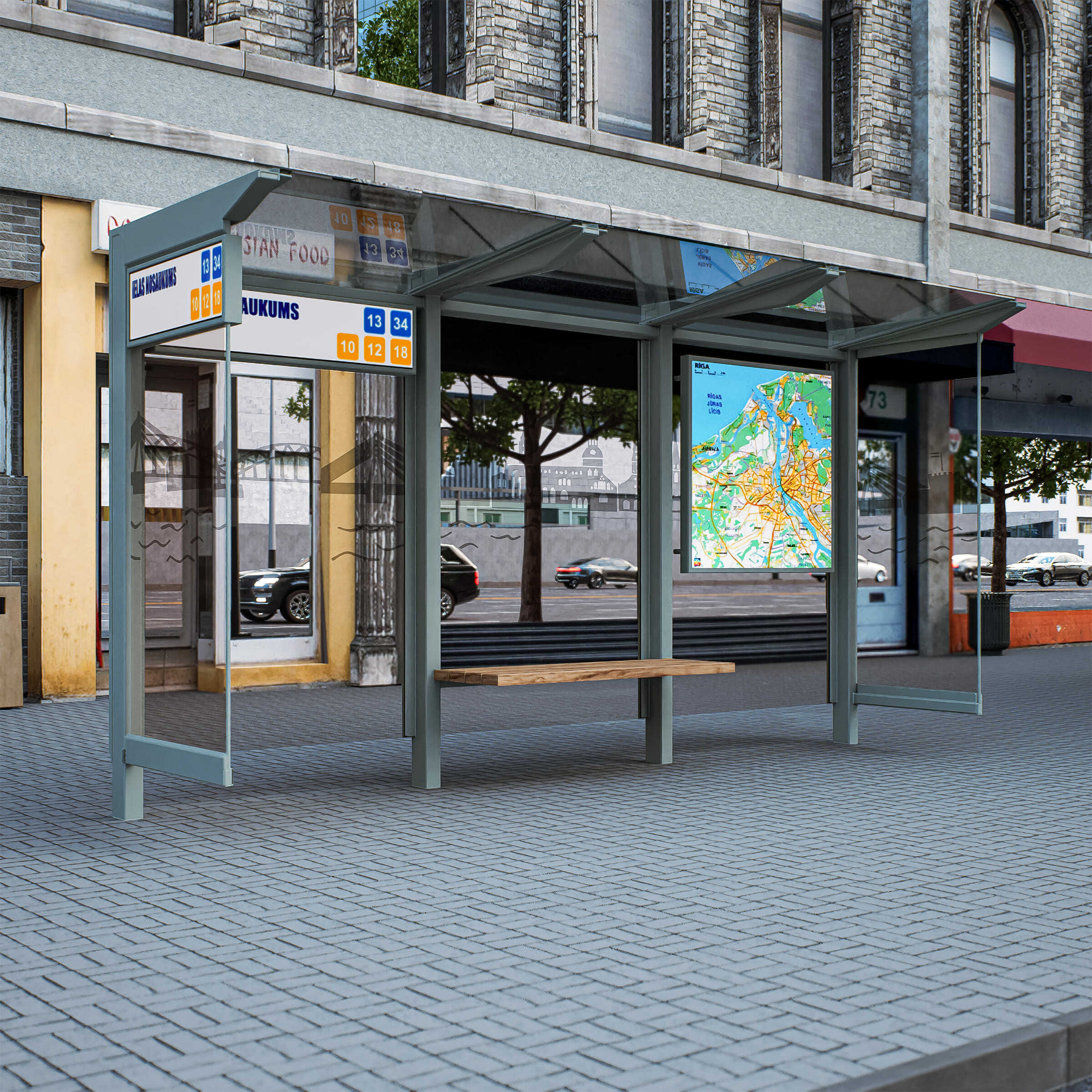 Bus Shelter RIGA S-Size with compact design by PALAMI Group