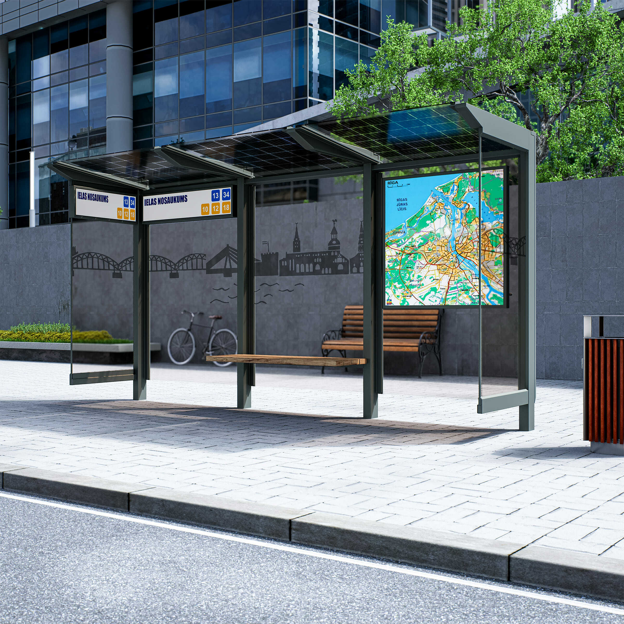 Bus Shelter RIGA S-Size With Compact Design By PALAMI Group